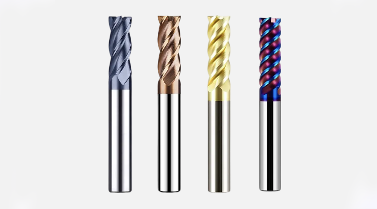 4F整体硬质合金立铣刀，用于金属方平面立铣刀HRC 45/55/65/70